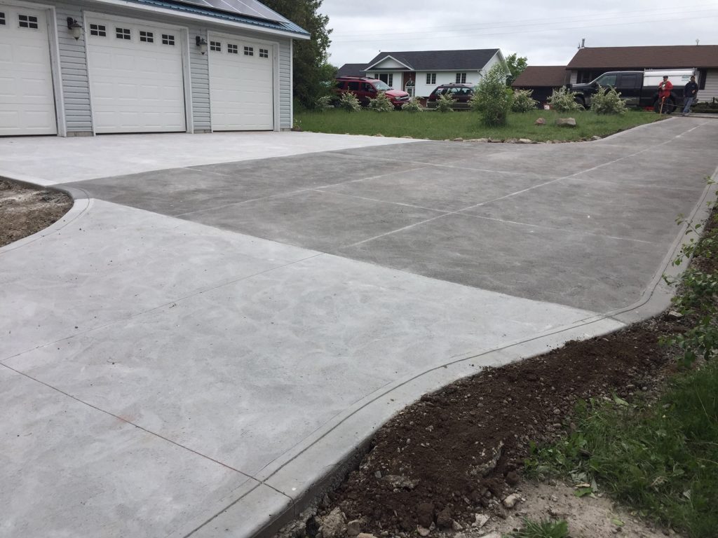 Concrete foundation work in progress at a construction site
